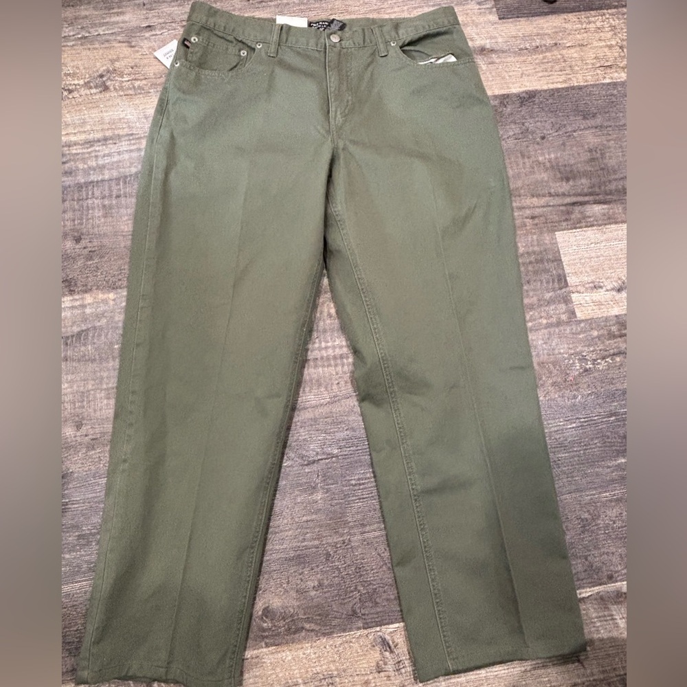 Polo Jeans Co. Ralph Lauren 5 Pocket Jean Size 14 Inseam 27.5” olive green - Picture 2 of 9